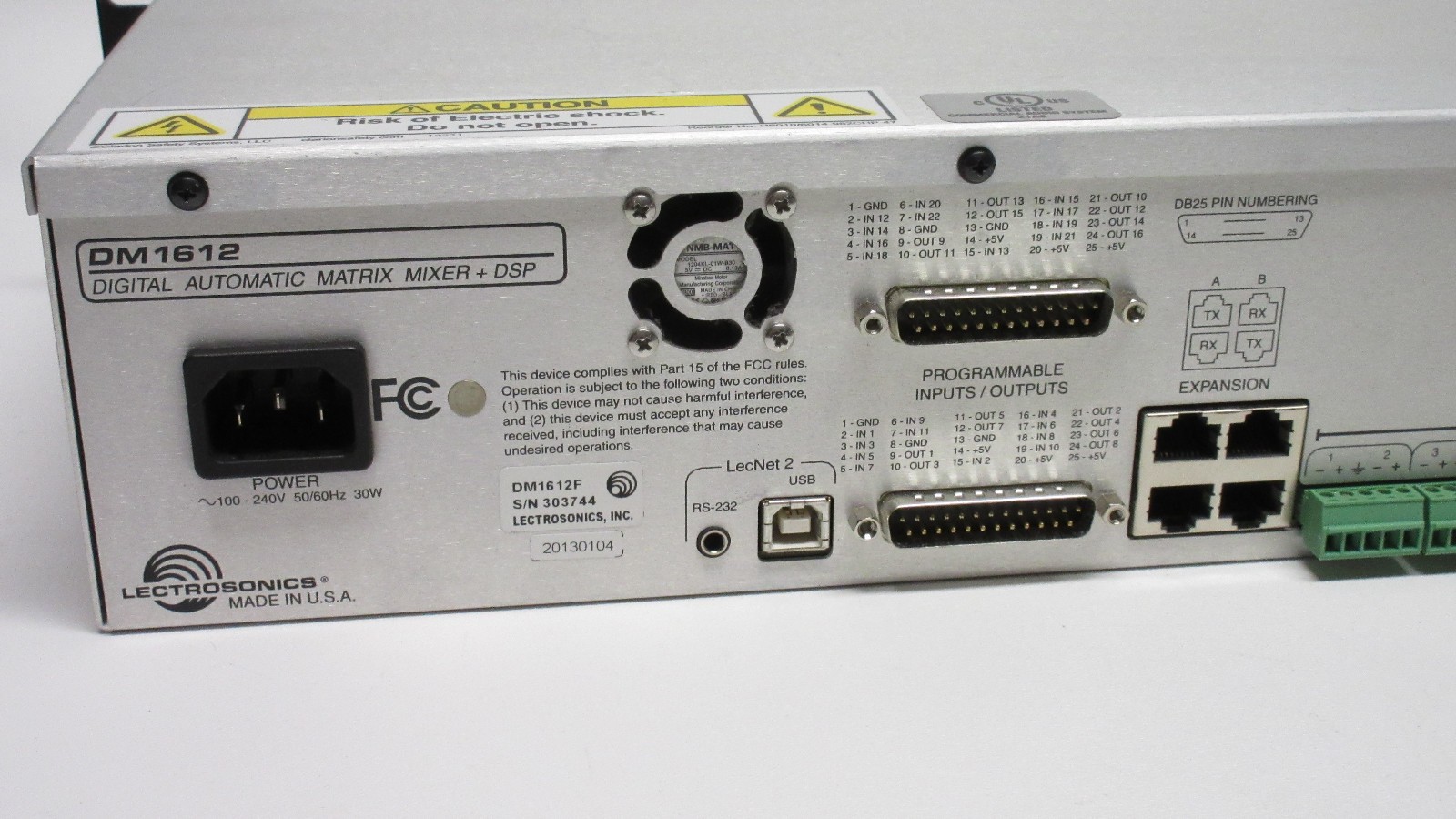 Lectrosonics DM1612 DSP Matrix Digital Automatic Mixer, Power ON and Menu VIDEO!