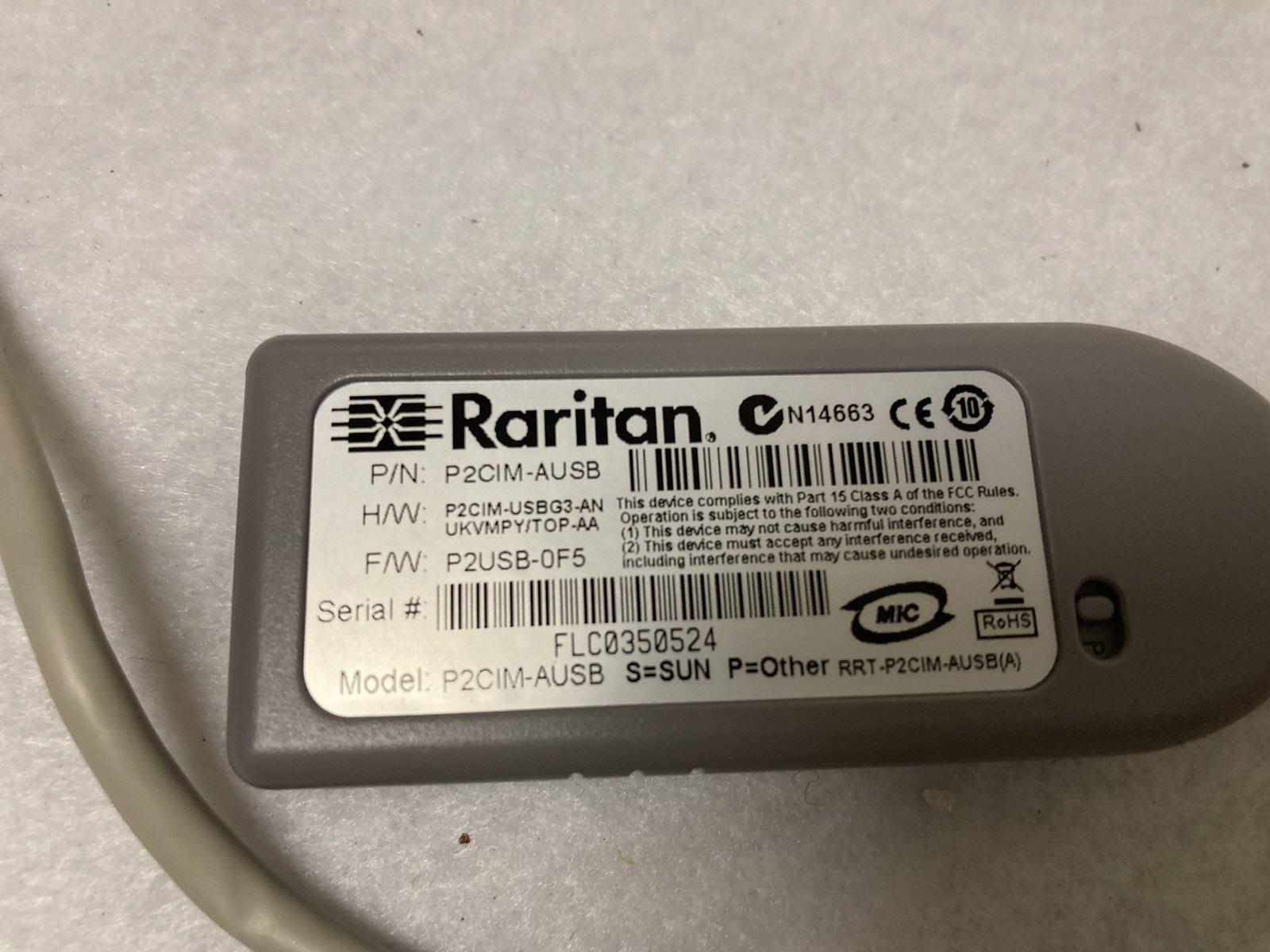 Raritan P2CIM-AUSB Paragon II USB CIM Computer Interface Module