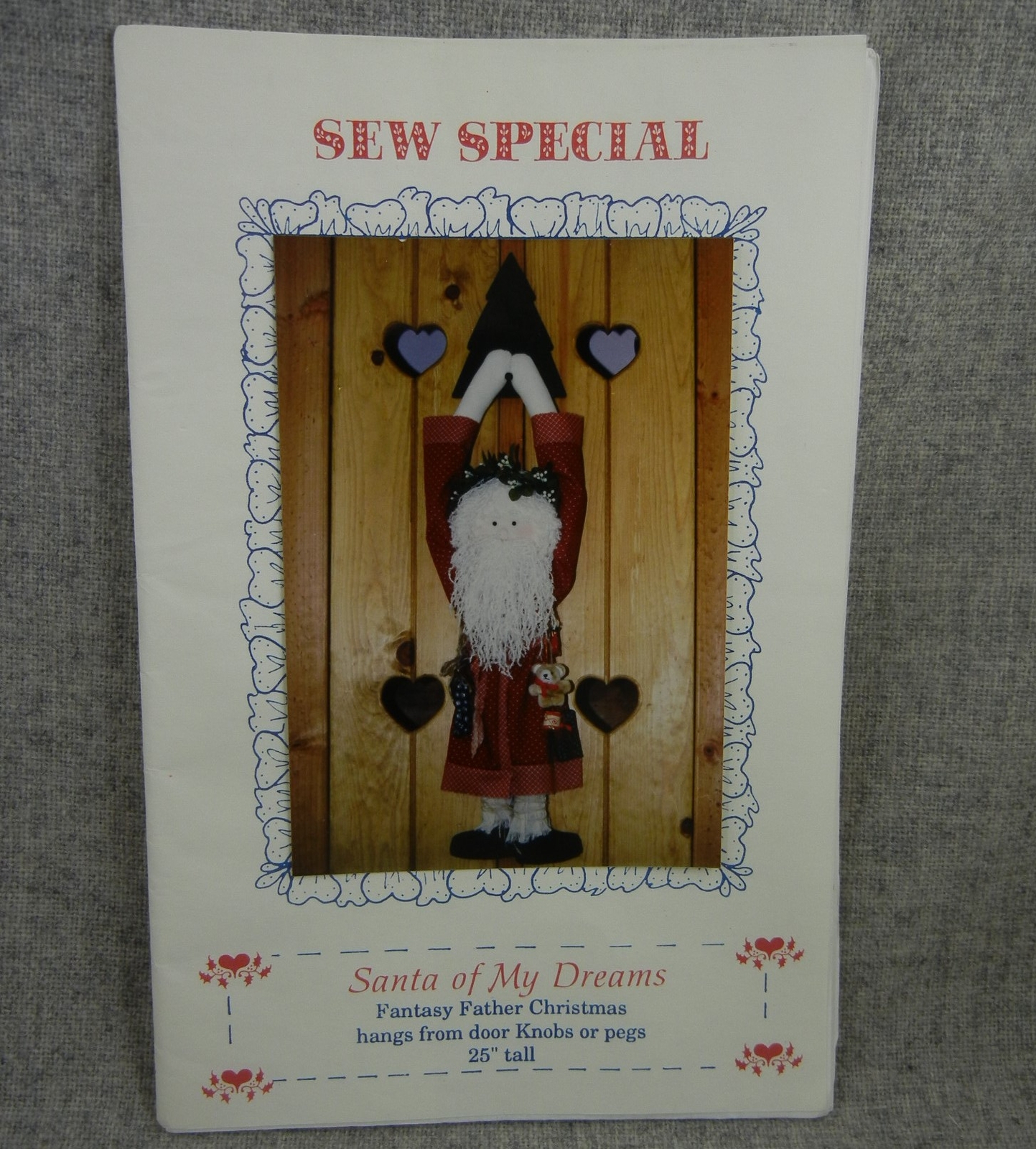 Santa of My Dreams Doorknob Hanger 25 inch Doll Father Christmas Uncut