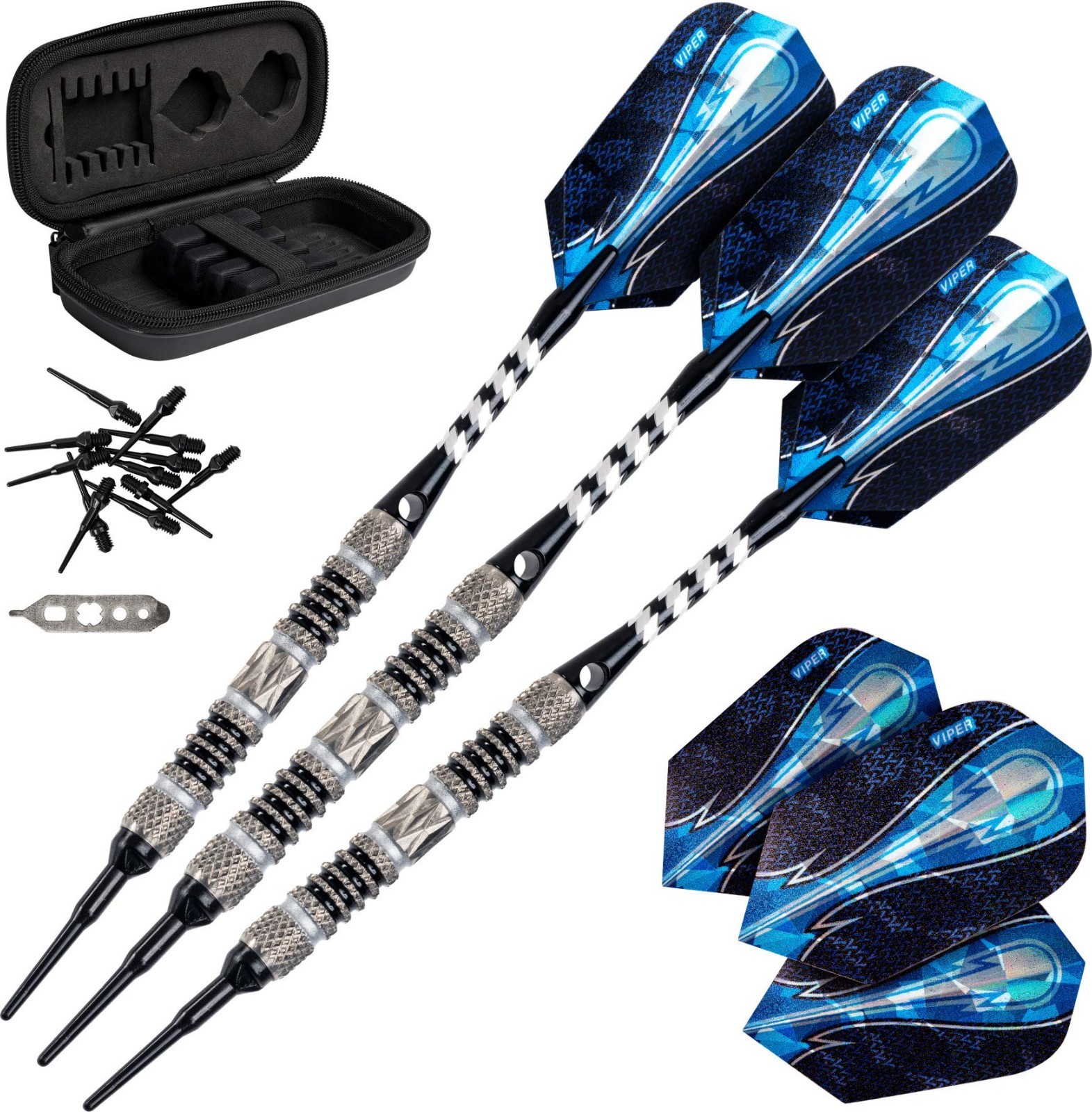 80% Tungsten Soft Tip Dart Set with Case - Precision Darts for Ultimate Play