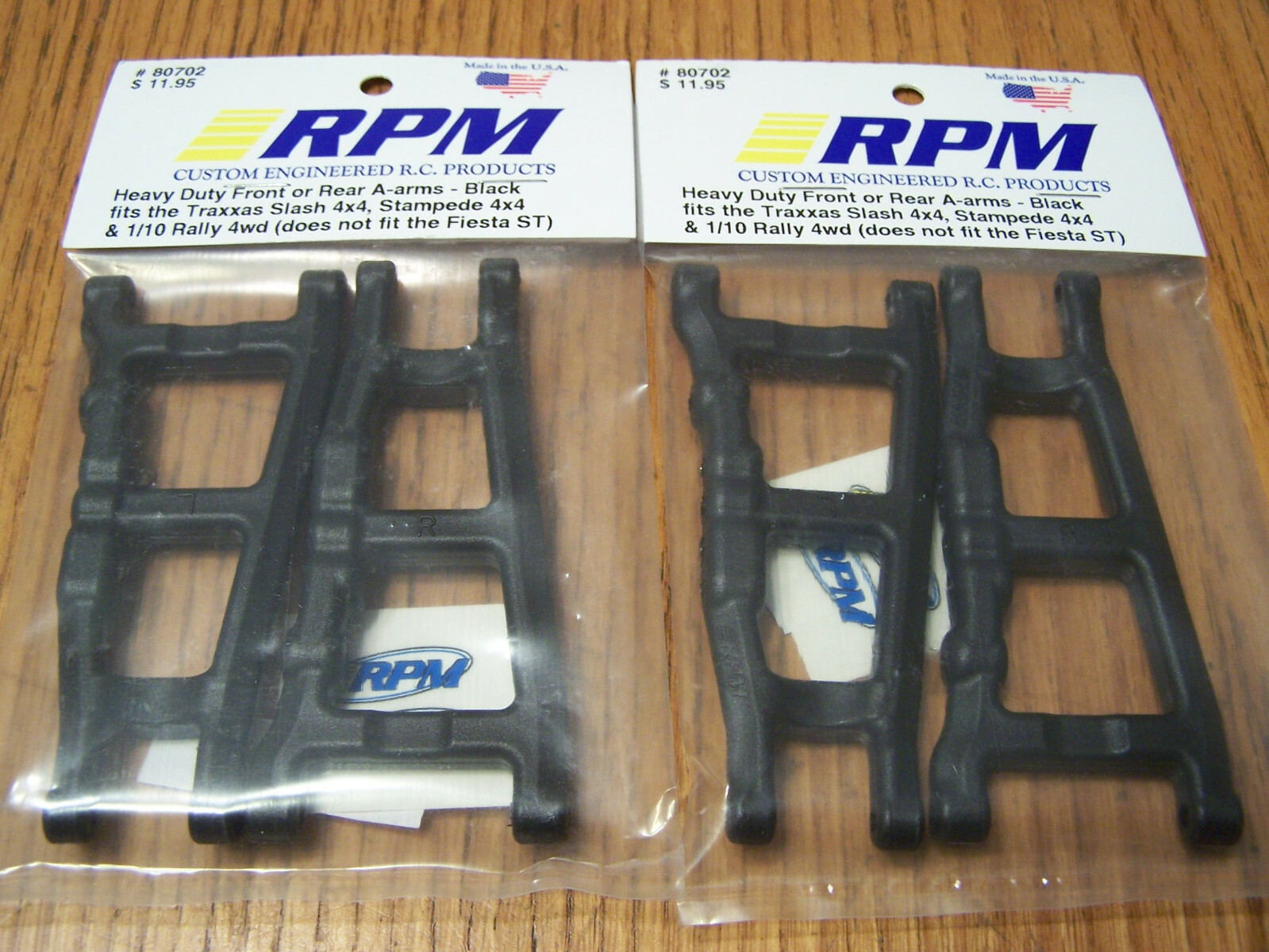 2 RPM 80702 Front Rear Black A-Arms Traxxas 4x4 Slash Stampede Rustler Hoss 4wd