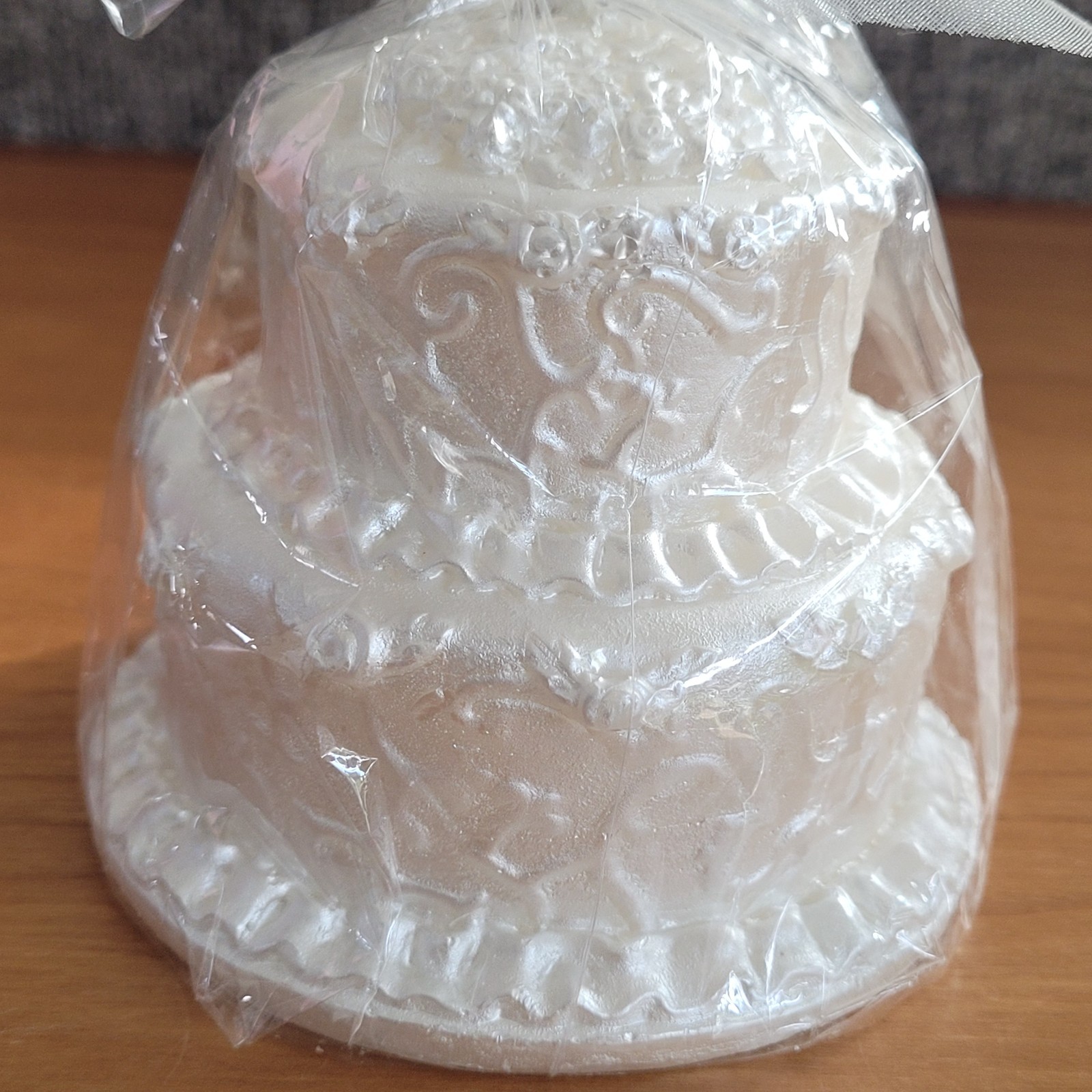 Wedding Cake Candle White Round Cake 3 Tier 3.5"H x 3.75" Base