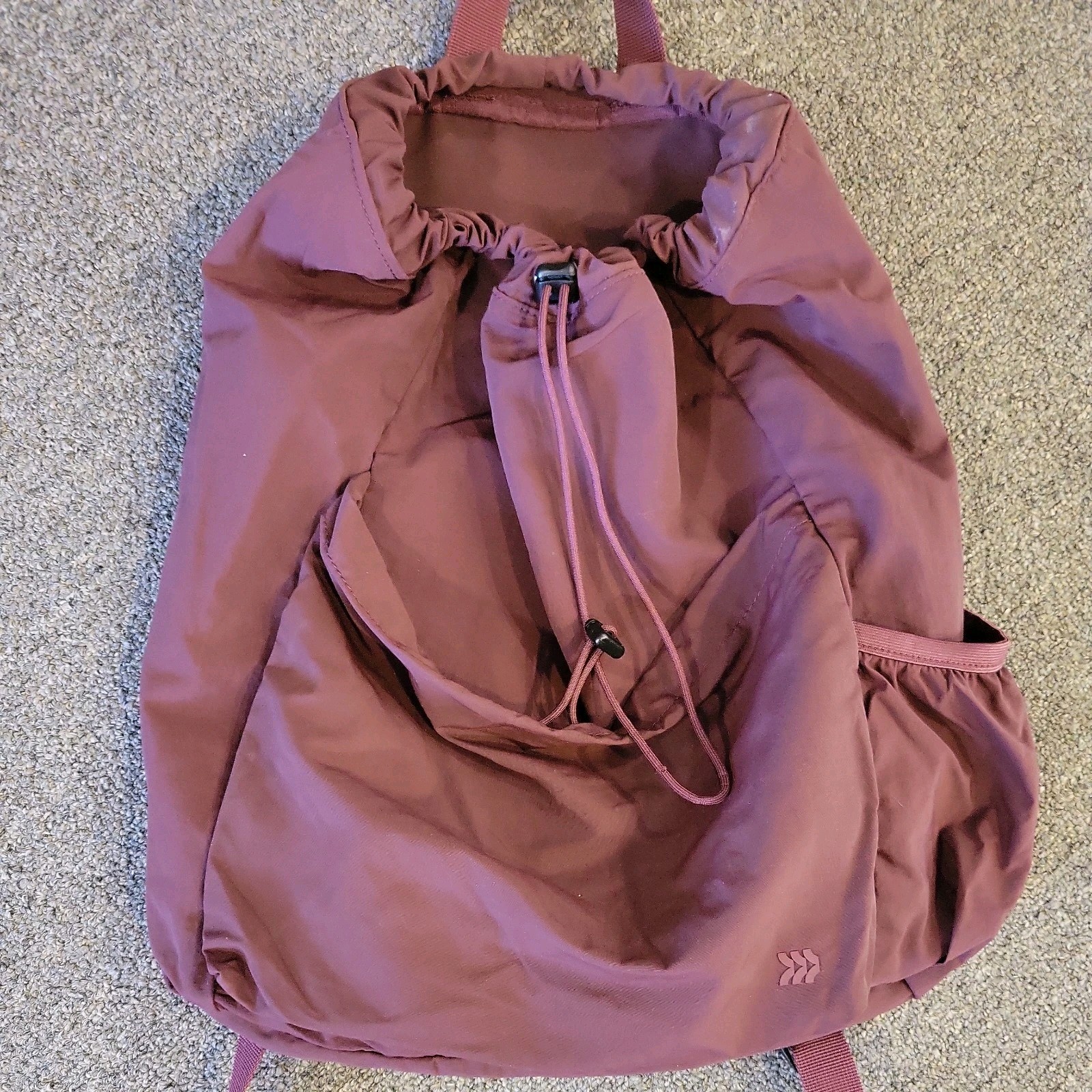 All in Motion Maroon Hiking Backpack Drawstring Closure Adjustable Nylon Straps