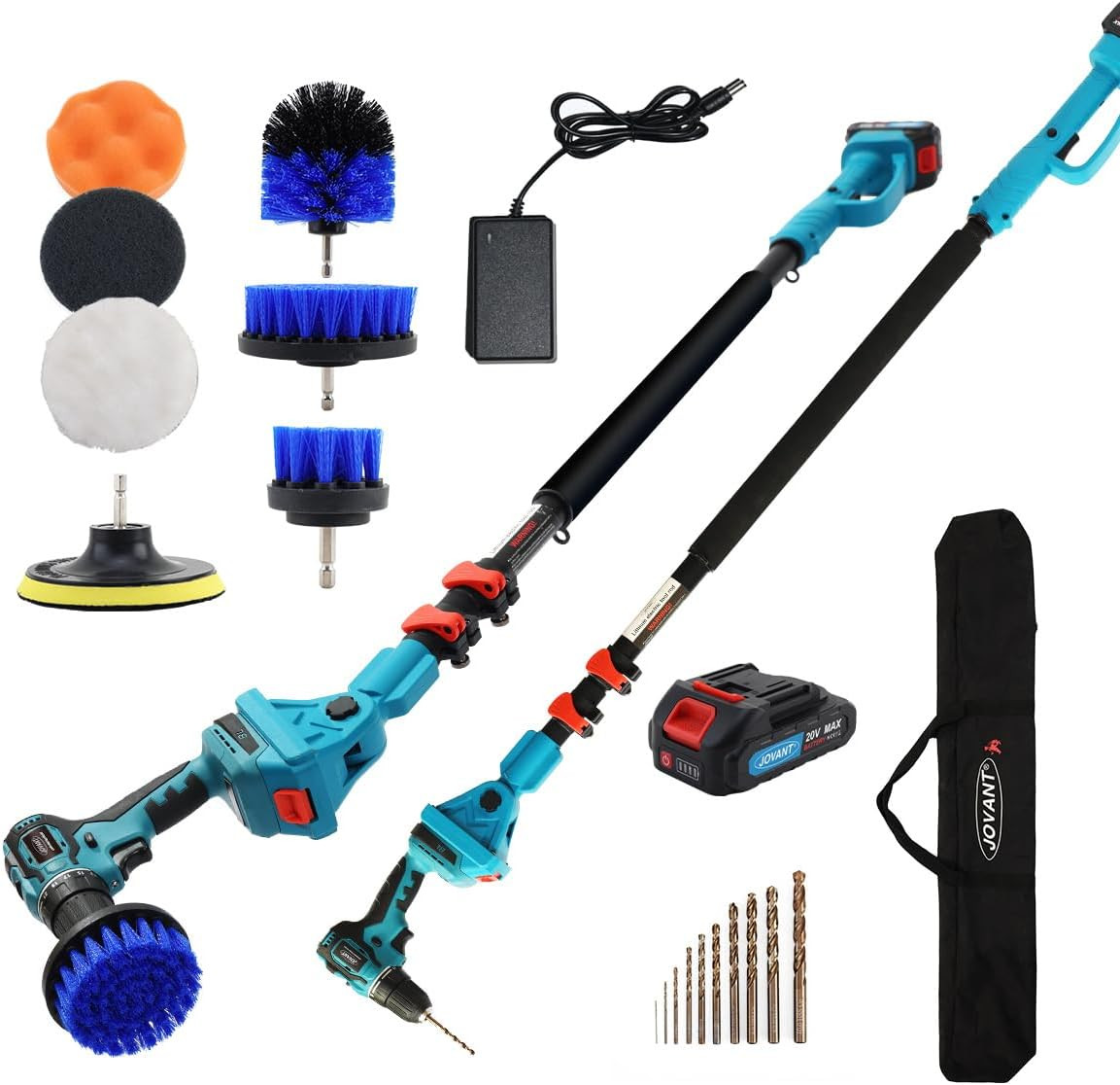 20V Cordless Telescoping Power Drill & Cleaning Tools with Battery & Charger