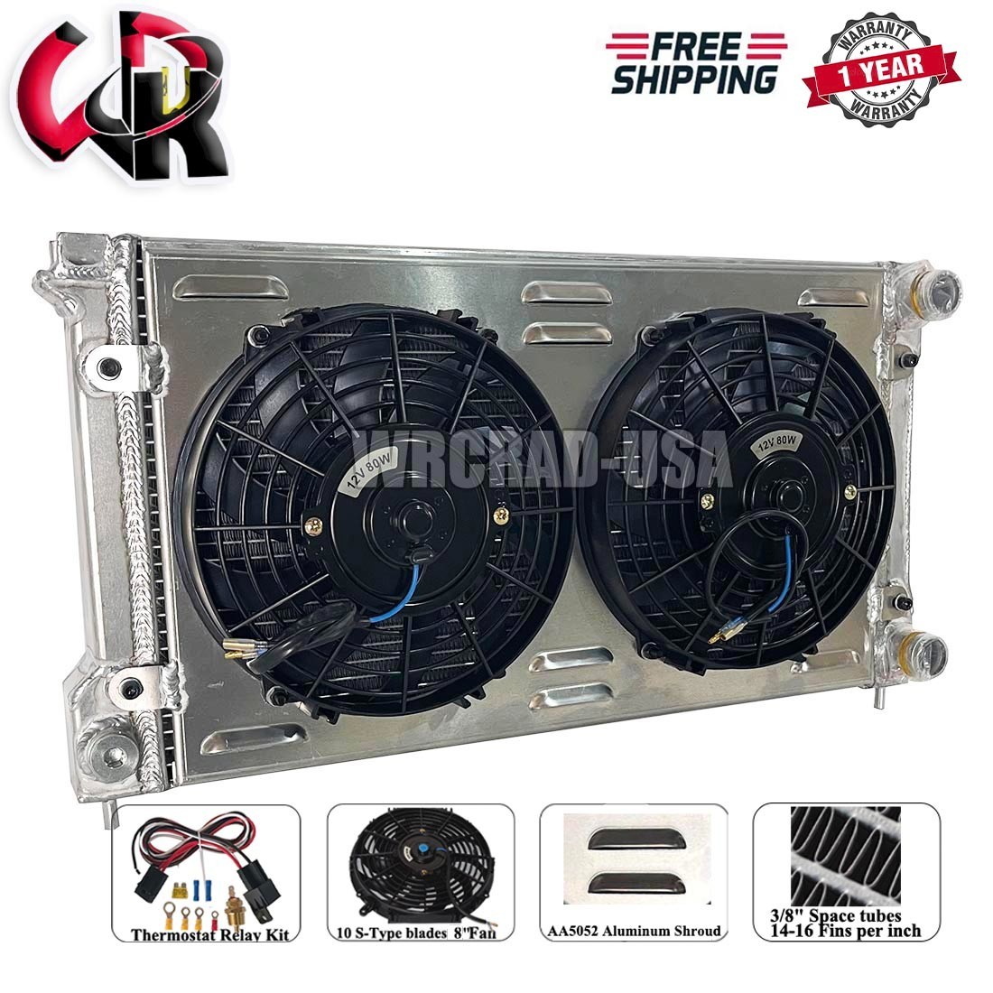 MT Radiator&Shroud Fan For 80-92 VolksWagen GOLF SCIROCCO GTI MK1 MK2 1.6L 1.8L