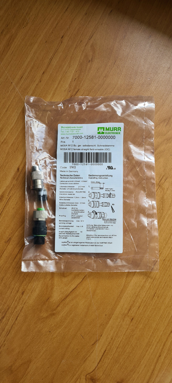 Murrelektronik Female 7000-12581-0000000 Connector Socket