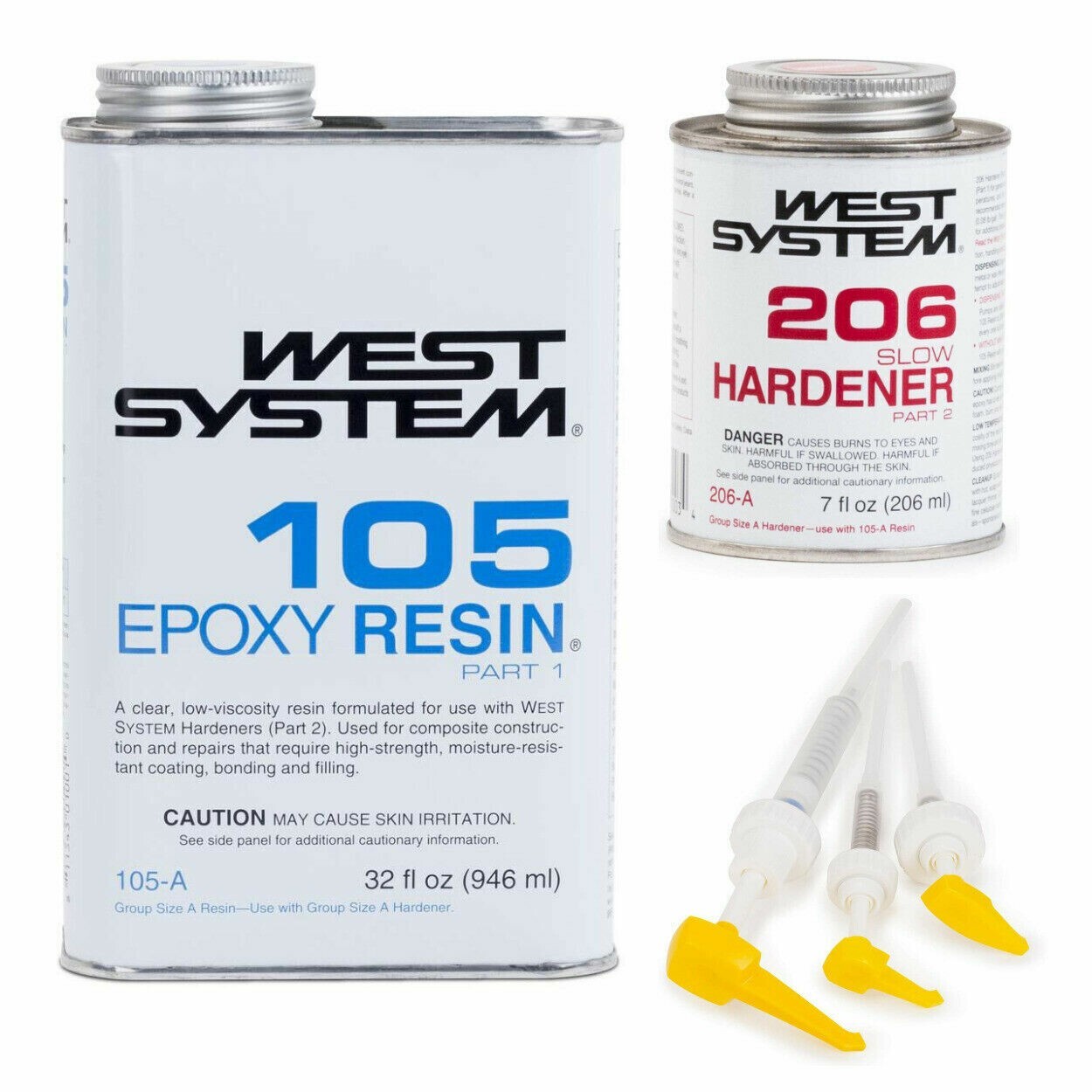 West System Epoxy Kit 105A Resin 206A Hardener 300 Pump Set