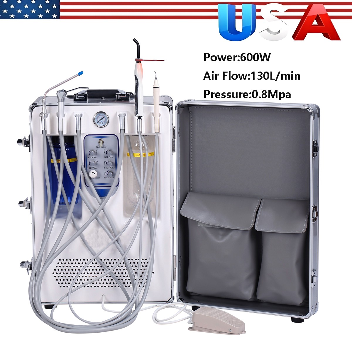 Dental Unit System with Built-in Air Compressor+Mobile Suction Unit System