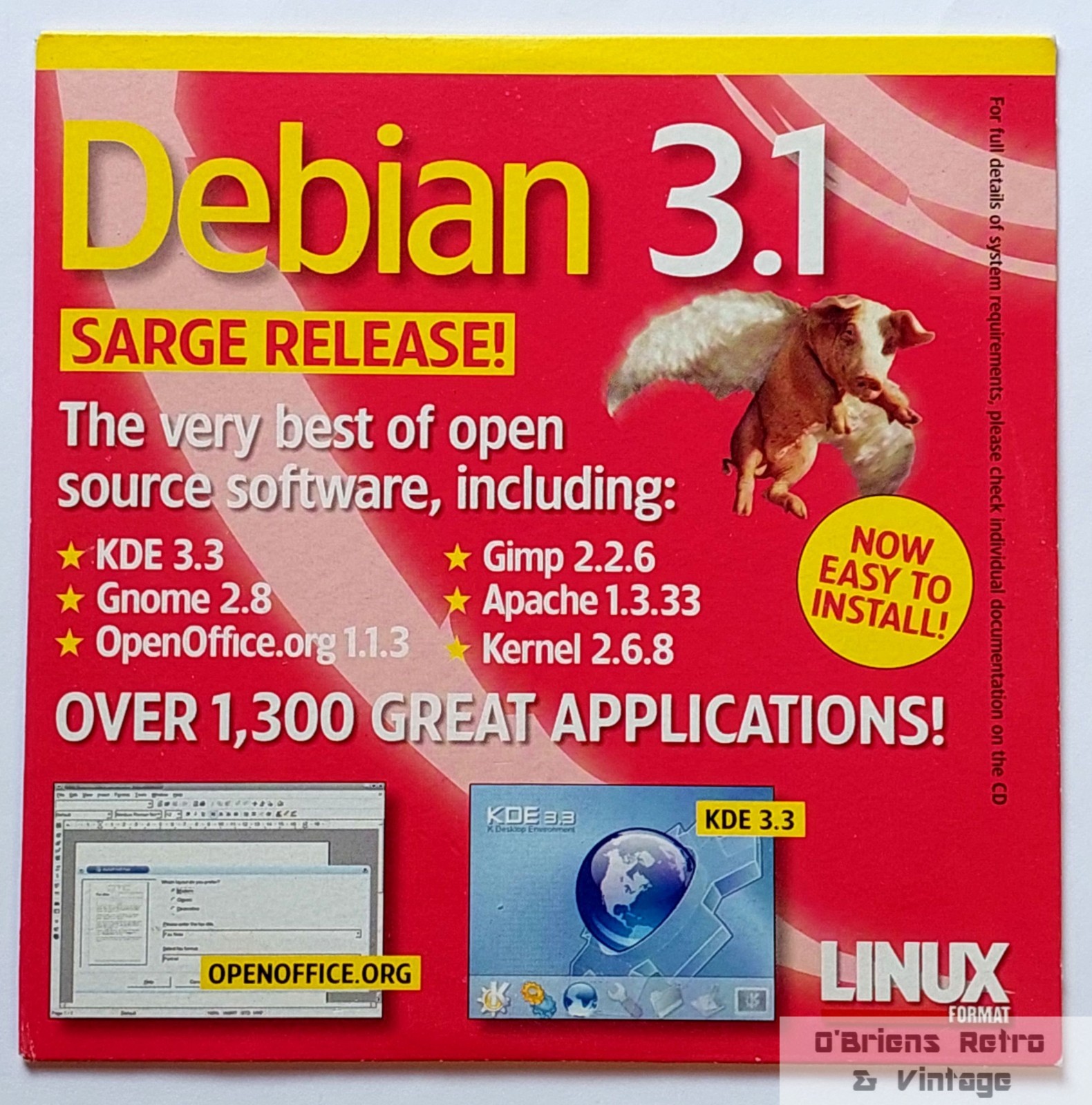 Debian 3.1 Sarge – Linux Format Cover CD – KDE 3.3, GNOME 2.8 – 2005
