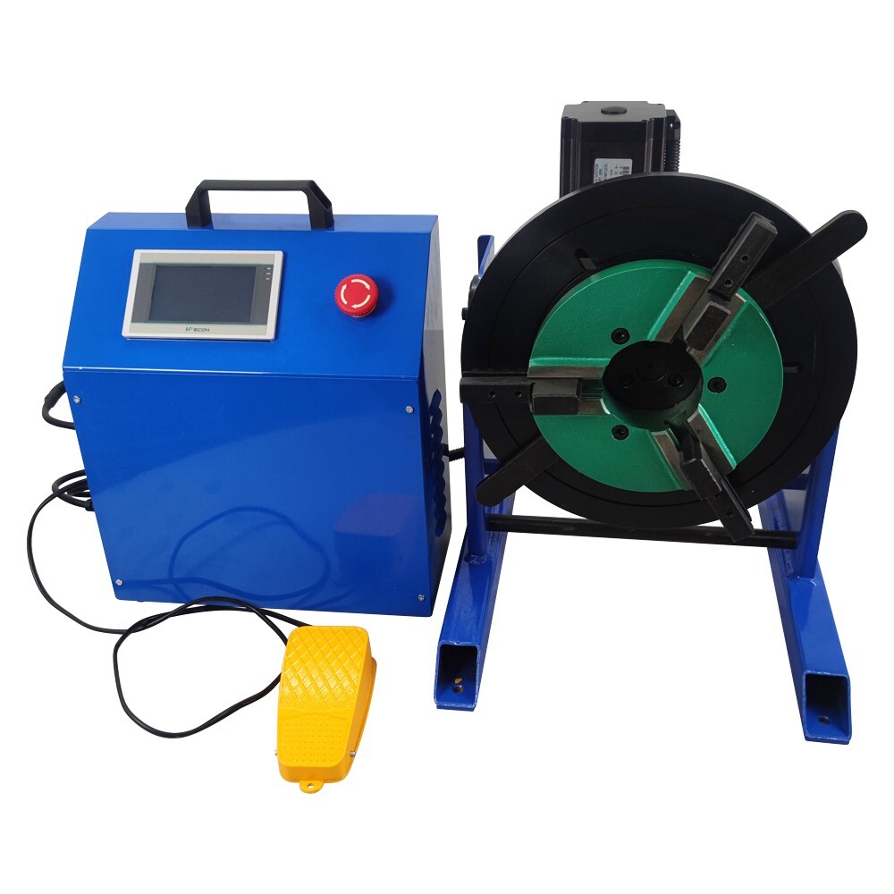 PLC Touch Screen Controller 110LB Welding Positioner Turntable with 200mm Chuck