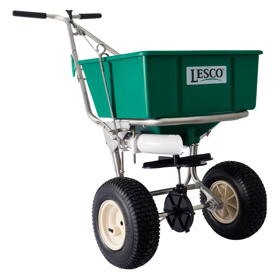 LESCO 101186 High Wheel Push Spreader with Manual Deflector Kit