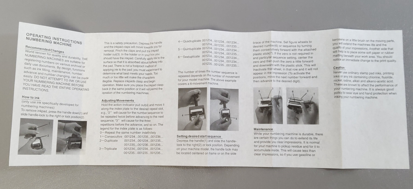 7 Digit Arial Font Automatic Advance Number Stamper Machine Brand New CMA1195