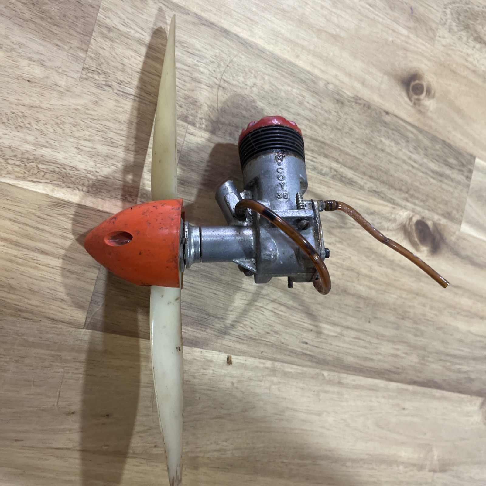 Vintage McCoy .35 Glow Model Airplane Engine w/ Prop & Spinner – Control Line