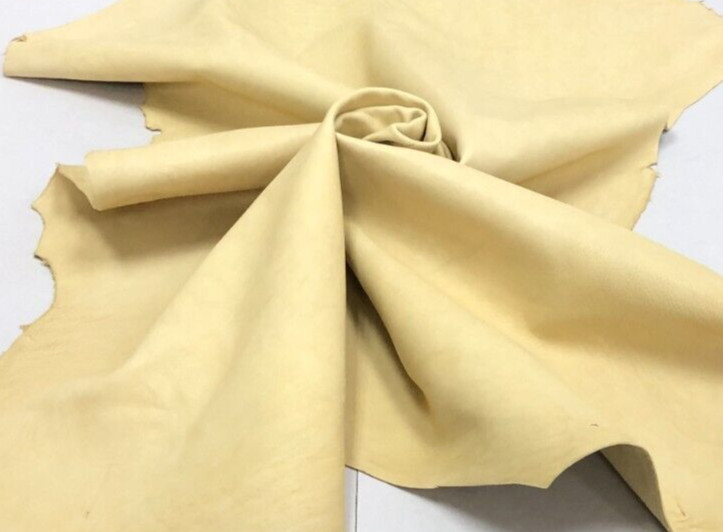 Lambskin Genuine Leather Hide Naked Yellow Soft Buttery Touch Craft 9.25 Sq. Ft.