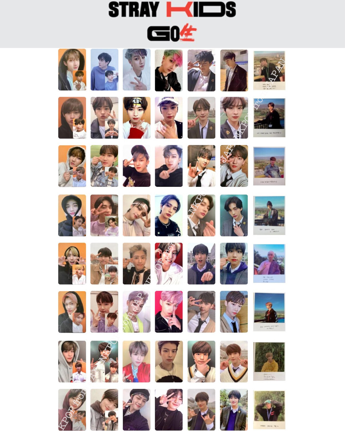Stray kids GO LIVE GOLIVE ALBUM PHOTO CARD Bang chan Lee know Han Hyunjin I.N