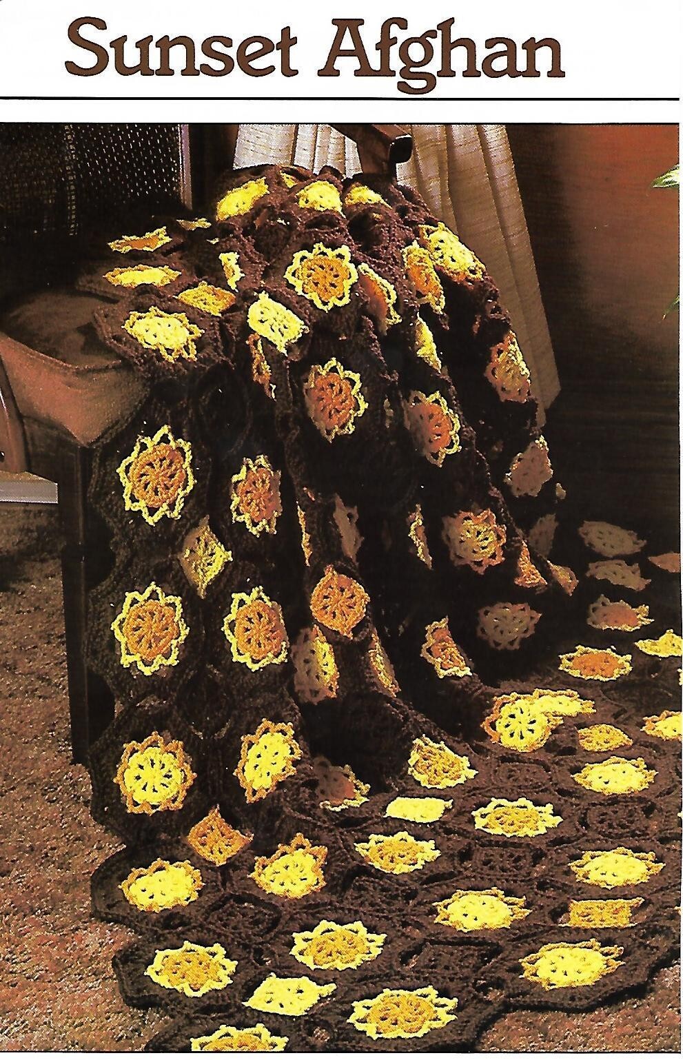 Sunset Afghan crochet pattern instructions