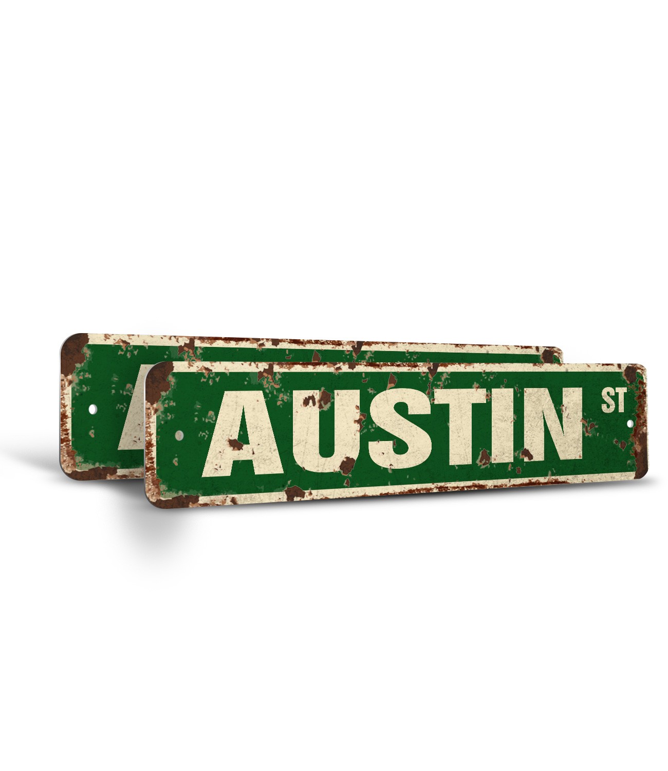 AUSTIN Vintage Style Rustic Street Sign Childrens Name Room Metal Road Sign