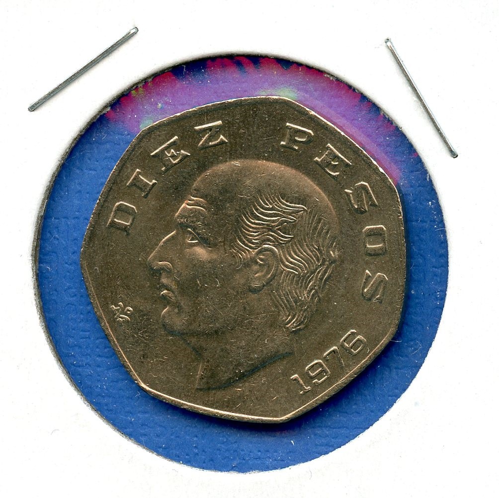 1976 Mexico 10 Pesos Estado Unidos Mexicanos #69 Miguel Hidalgo Costilla Coin