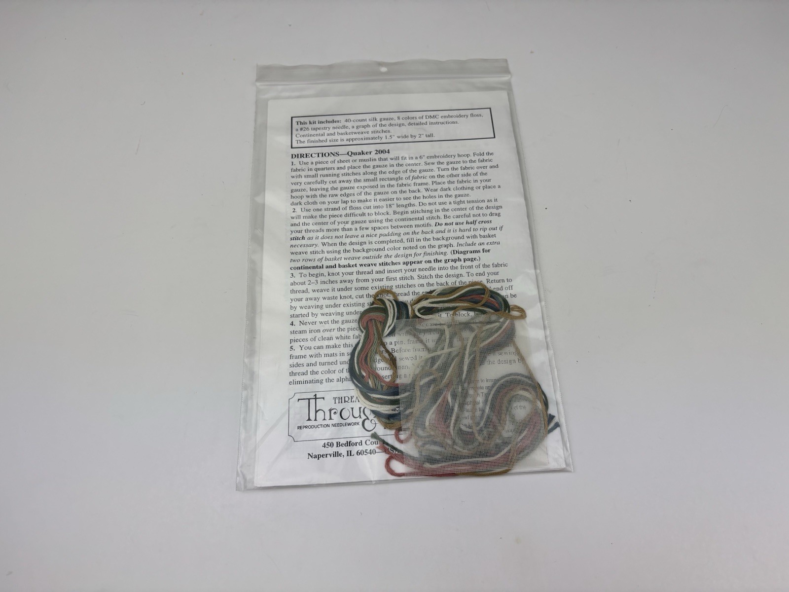 Threads Through Time The Quaker 2004 Sampler Needlepoint Pattern Kit 6S