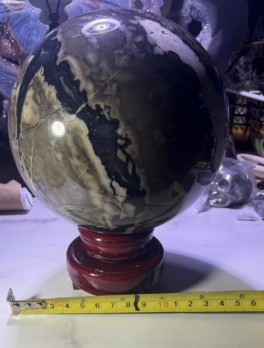 Illuminated Tabletop Globe Blue/Green Plastic Free Standing with Base