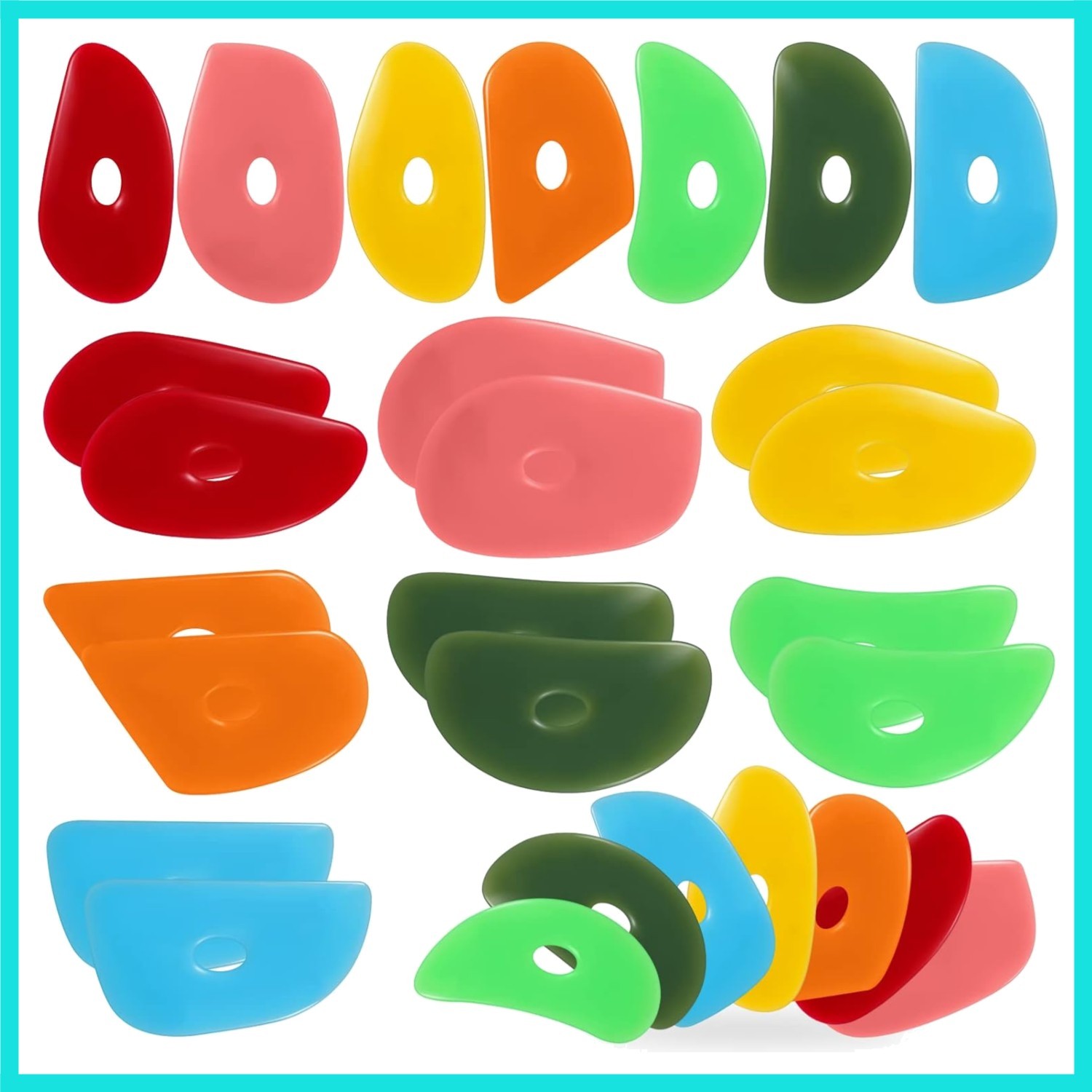 21 Pcs Soft Ribs for Pottery Clay Silicone Rib Ceramics Tools Pottery Rubber ...
