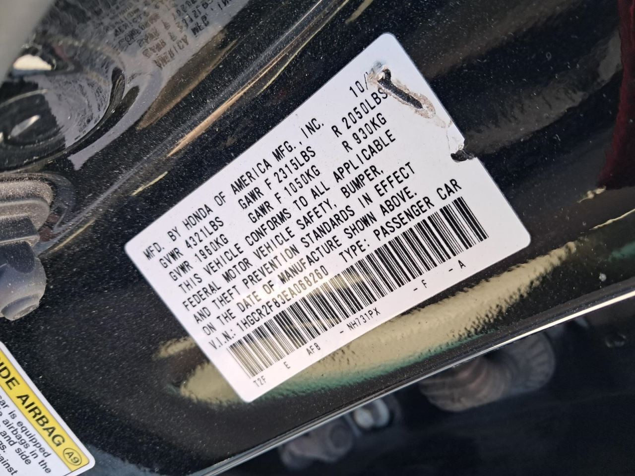 ACCORD 2014 Glove Box 4822932