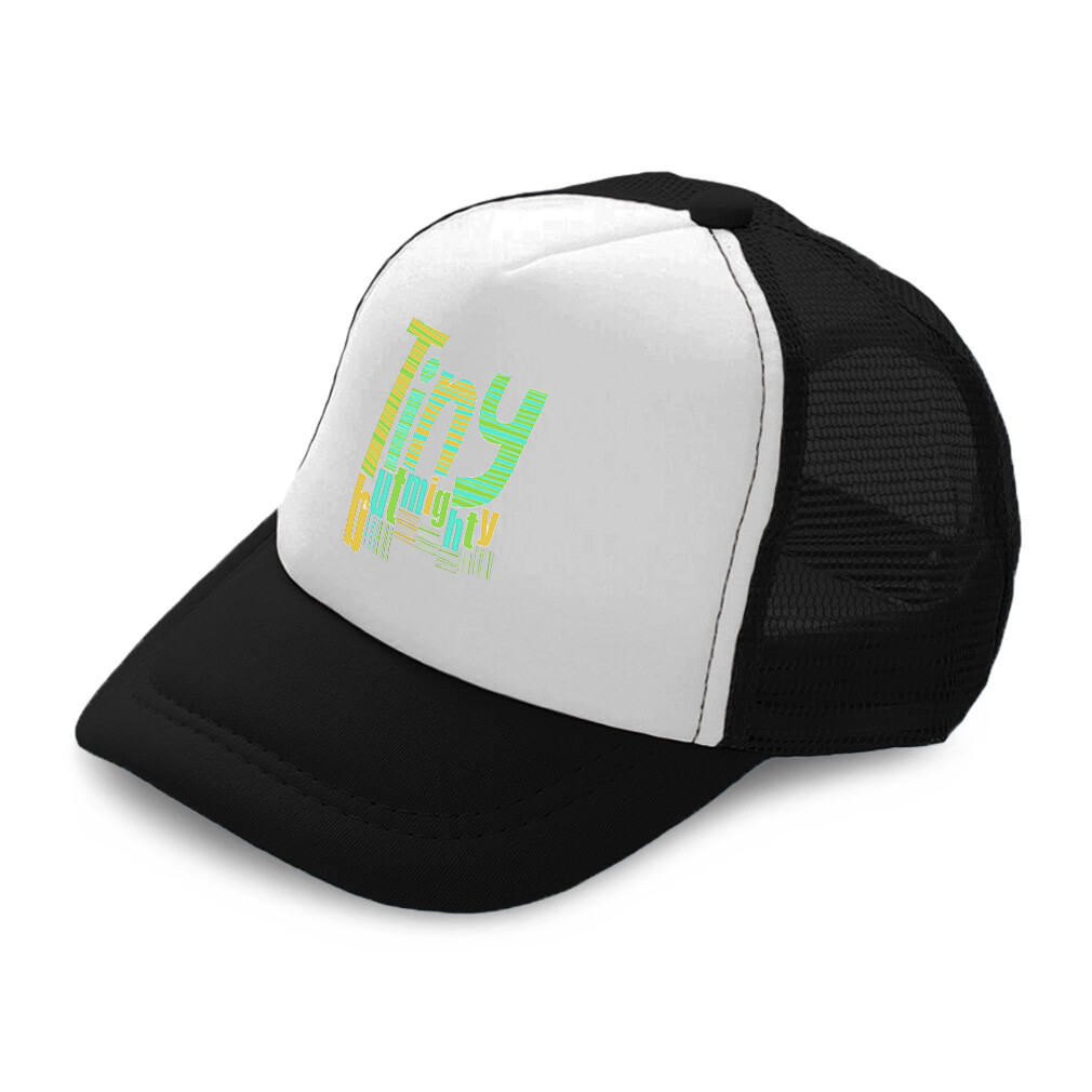 Kids Trucker Hat Tiny but Mighty Polyester Boys Caps & Girls Caps Adjustable