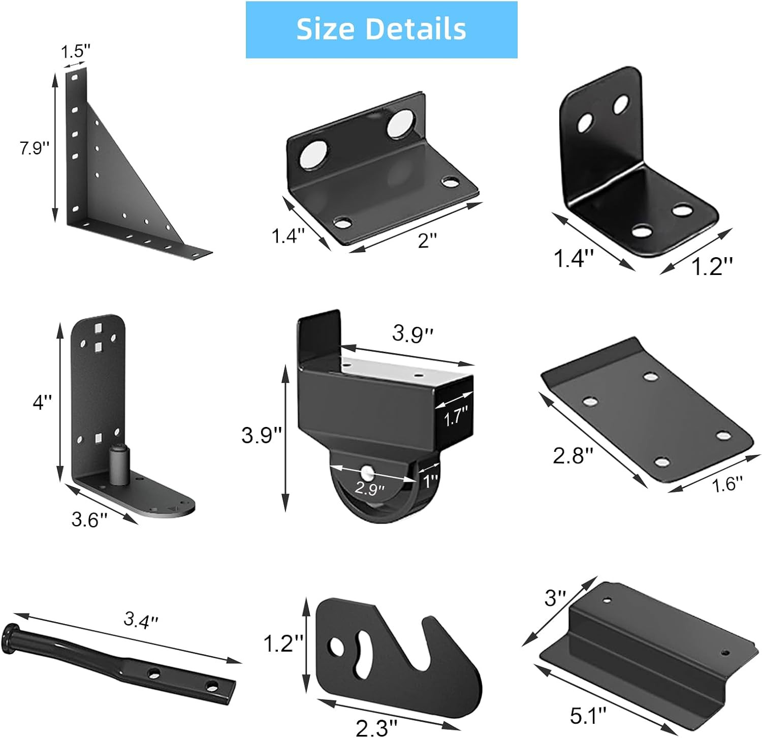 Sliding Gate Hardware Kit, Heavy Duty Fence Gate Kit with Roll Wheels, Universal