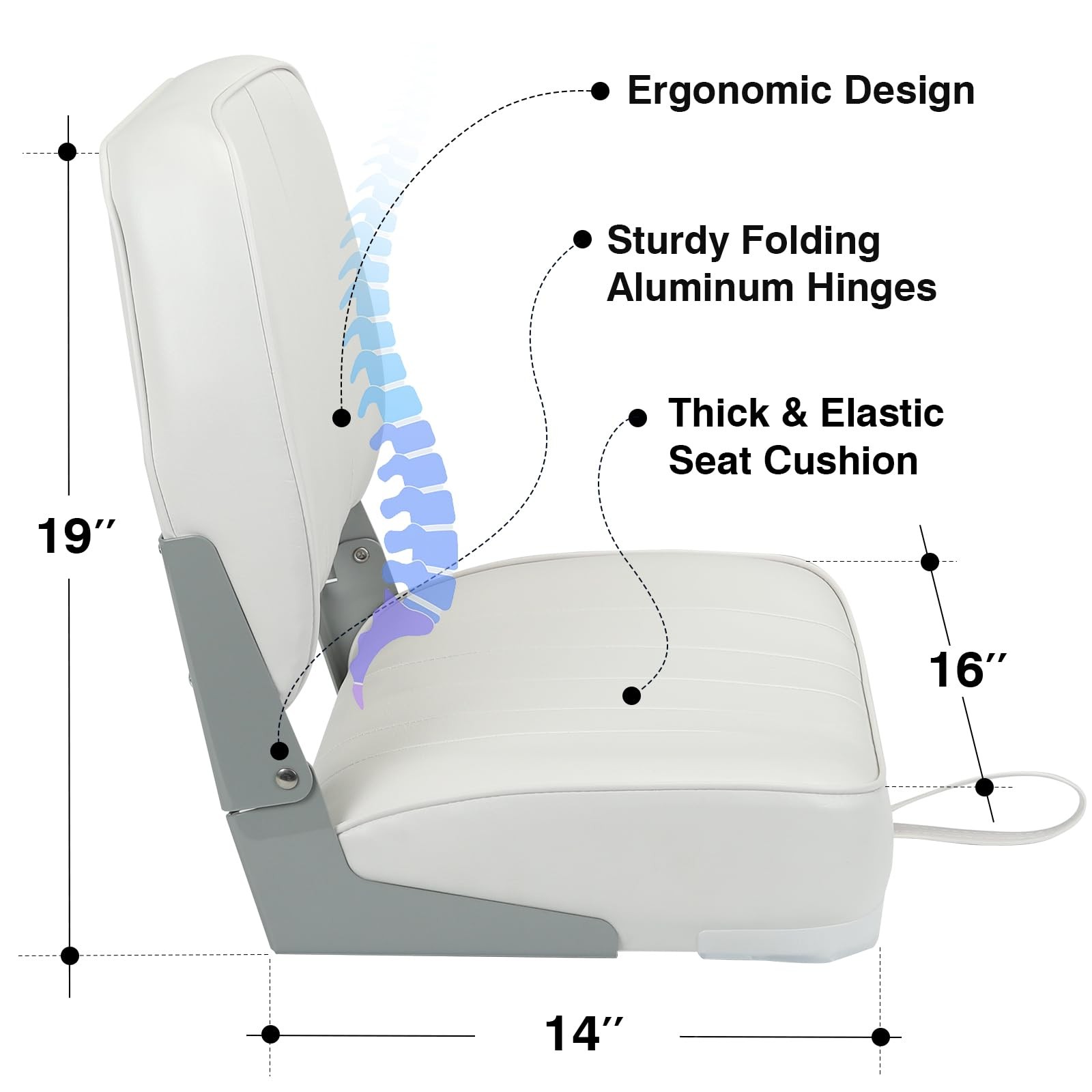 Leader Accessories Classic Low Back Folding Boat Seat