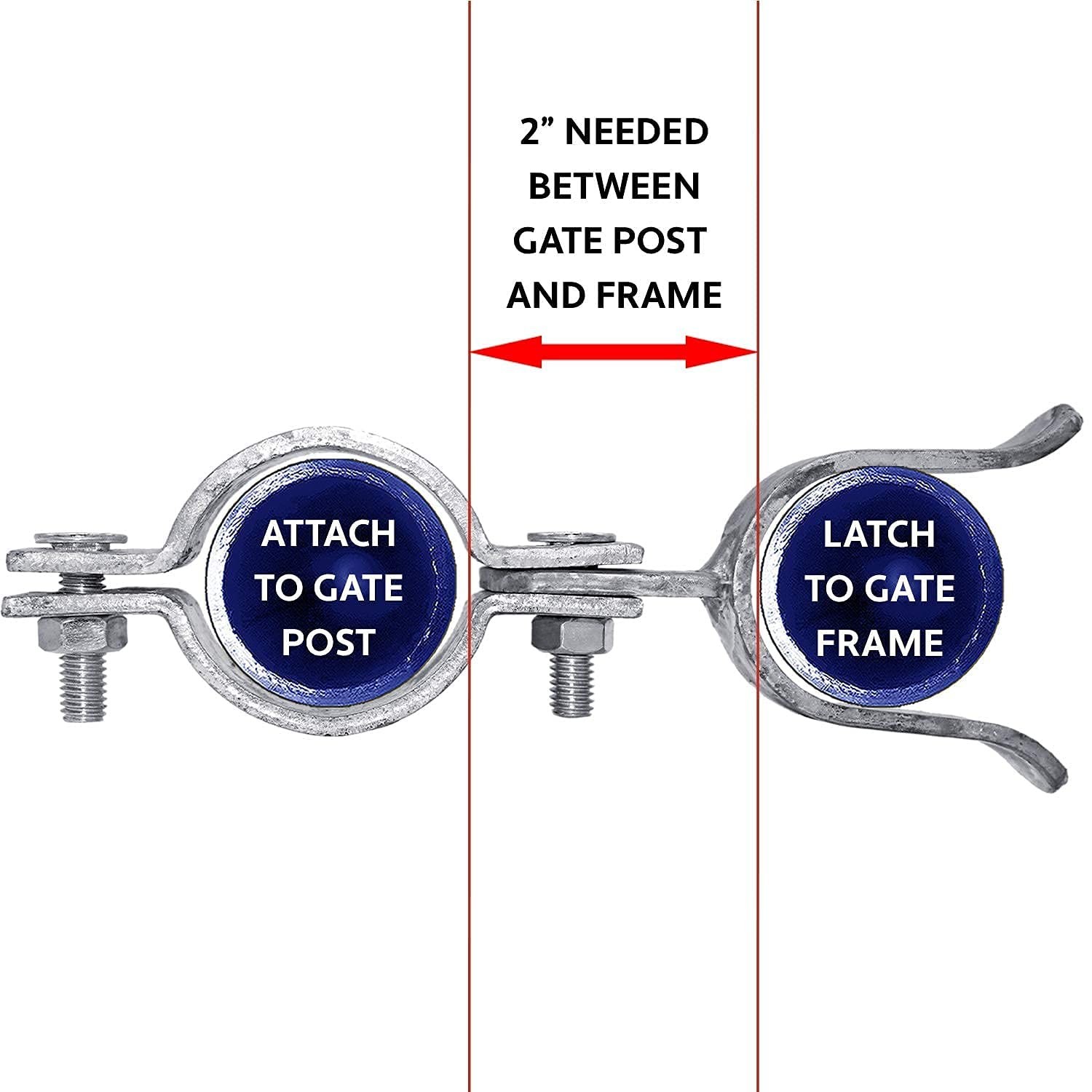 1-3/8' x 1-3/8' Chain Link Fence Gate Fork Latch Galvanized Hole For Padlock
