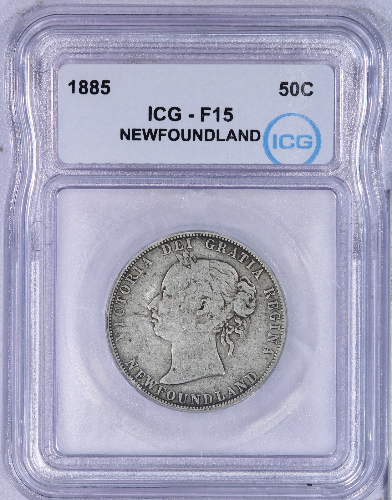 1885 Newfoundland Half Dollar 50C ICG F15