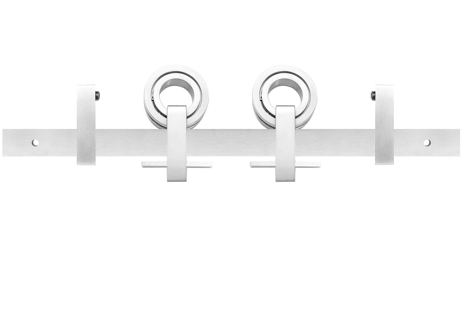 Miseno MBDH5505X96SS 96in Stainless Steel Sliding Barn Door Hardware Track Kit