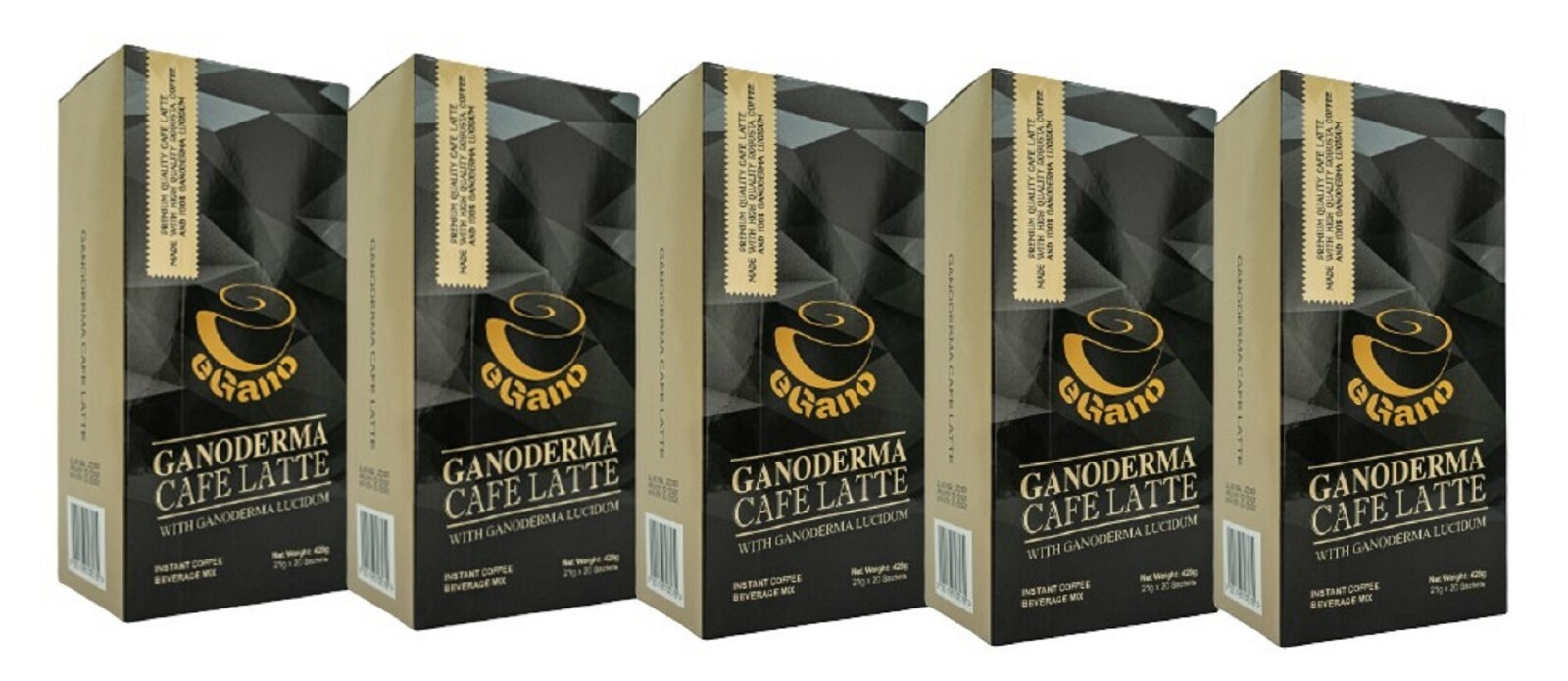 5 Box eGano Premium Ganoderma Cafe Latte W/ Ganoderma Lucidum Expedited EXP 2027
