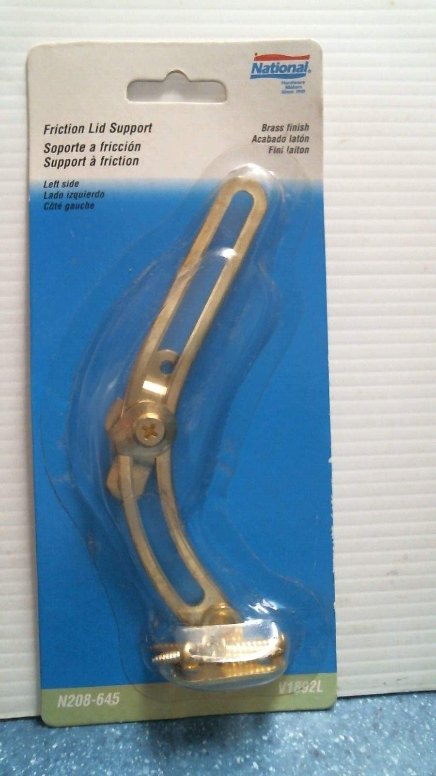 National Hardware N208-645 Friction Lid Support, Brass Finish, FS
