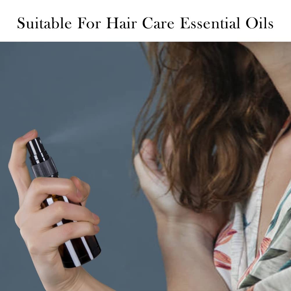 Small Amber Glass Spray Bottles For Essential Oils, 2oz Empty Fine Mist Mini ...