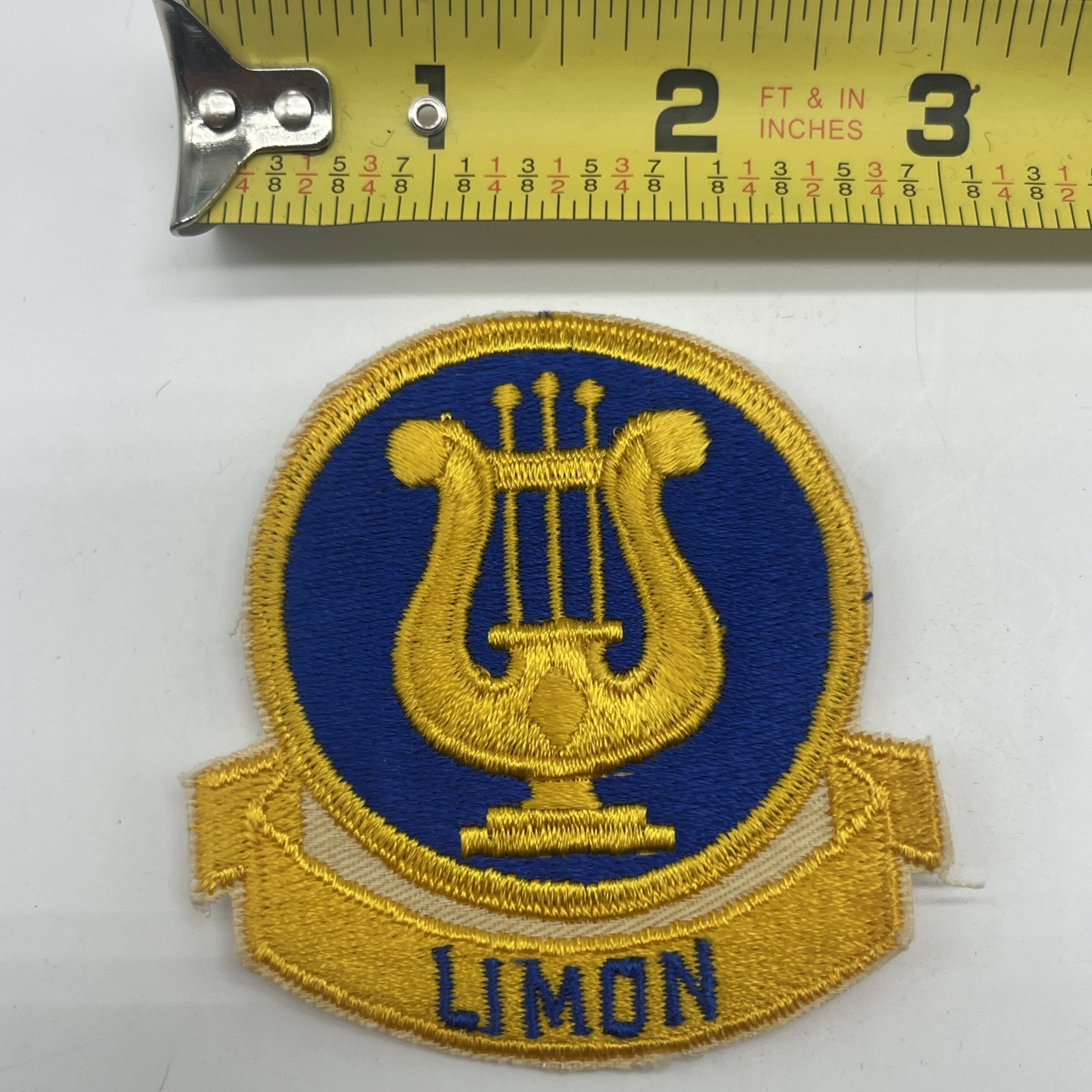 Costa Rican Military LIMON Musician Band Patch Insignia Lyre Cut ~3”