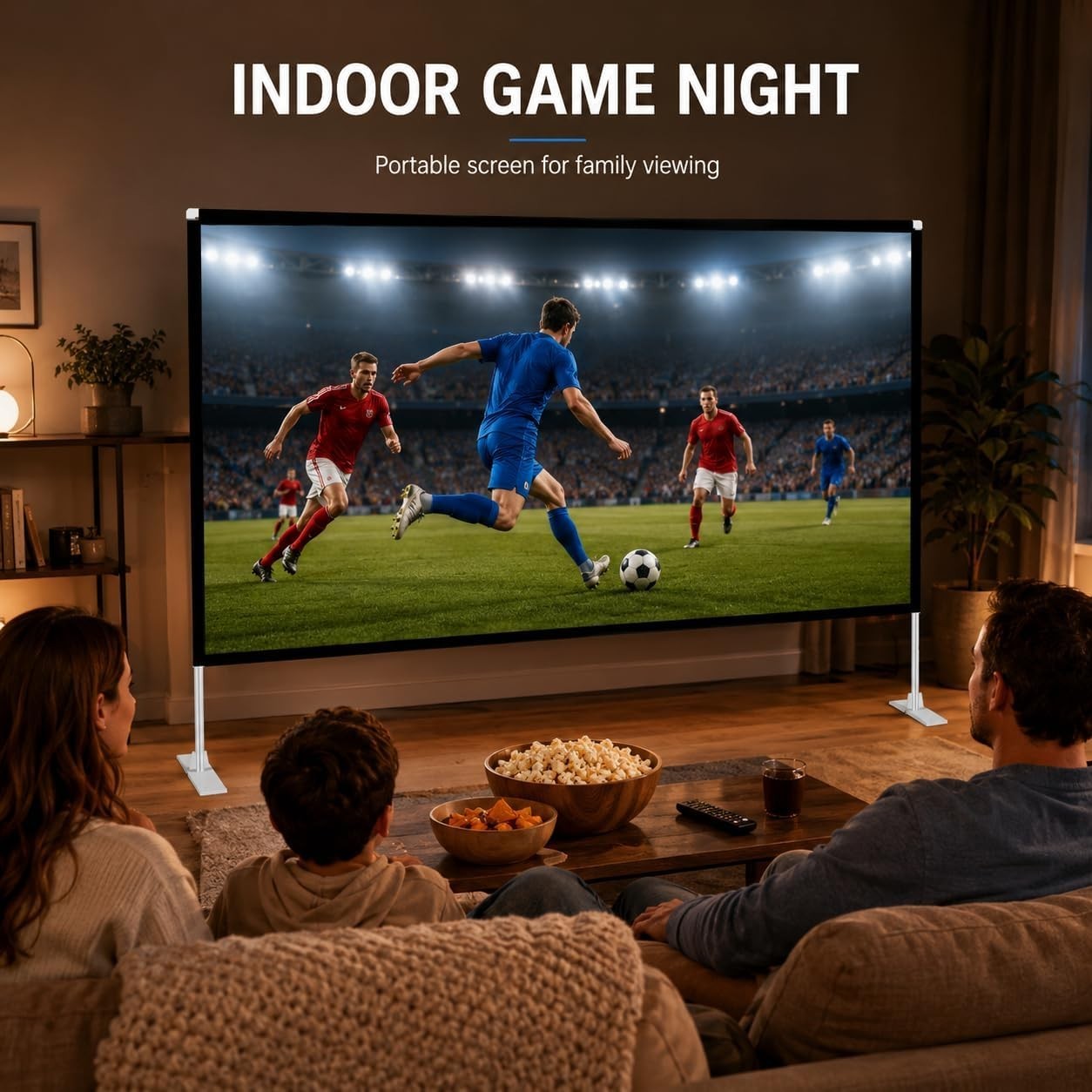 Foldable 80" 4K HD Projector Screen w/ Stand & Carry Bag - Wide Angle