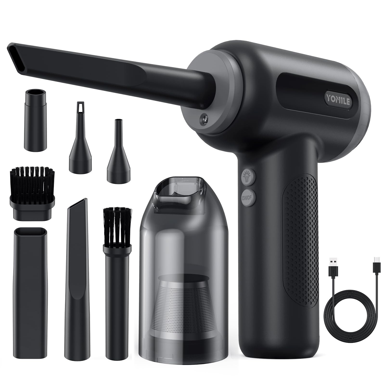 Cordless Air Duster & Vacuum, 180000RPM, 9000mAh, Rechargeable for Keyboard & PC