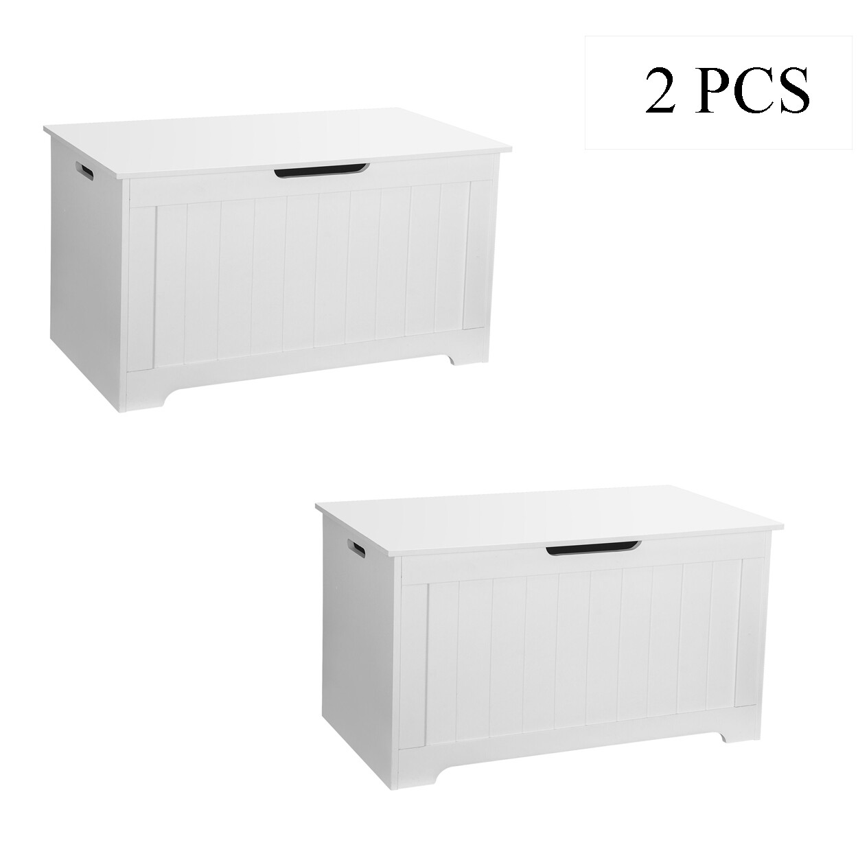 2PCS Toy Box Entryway Storage Chest Bench w/2 Safety Hinge Organizer Furniture
