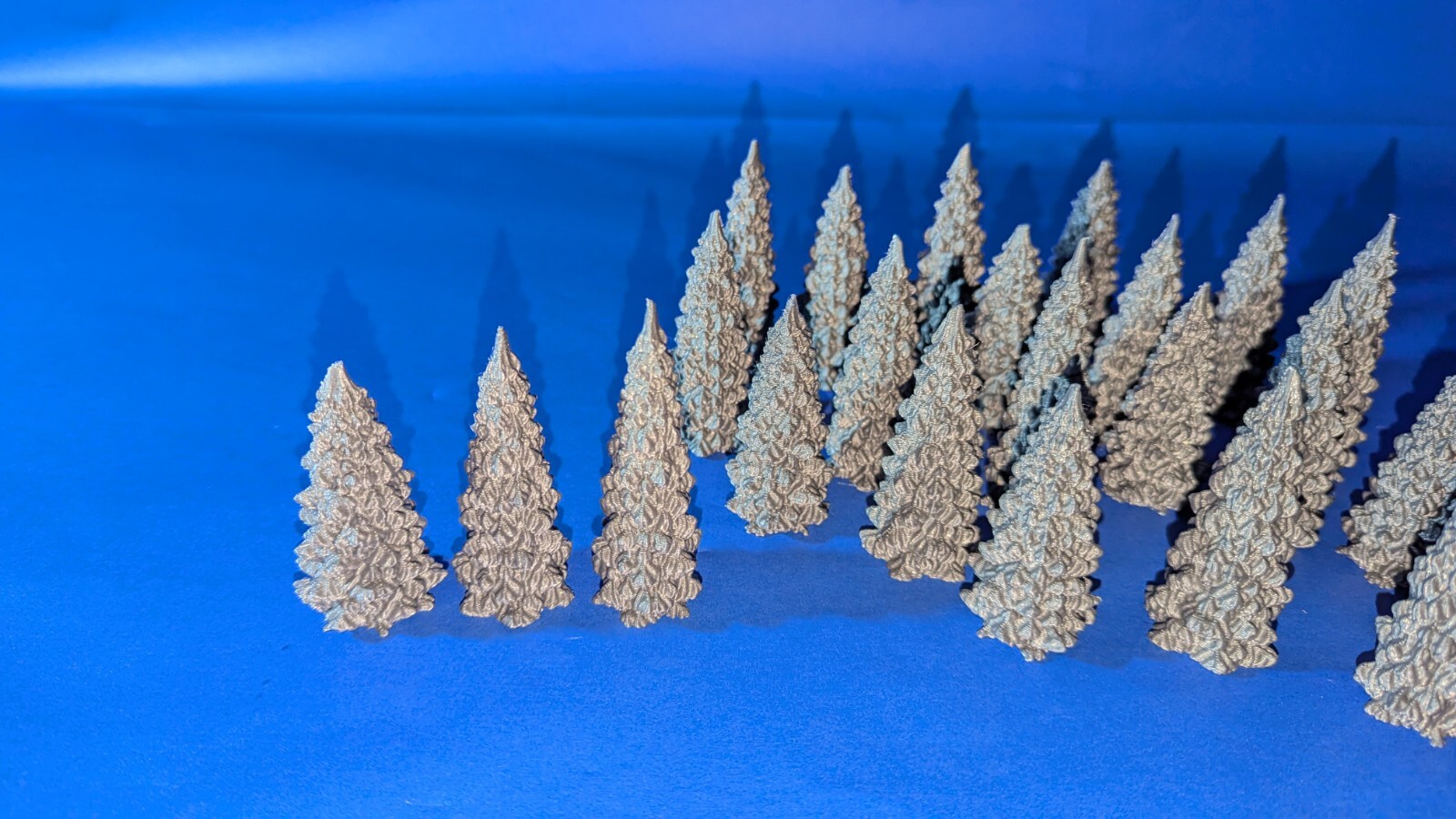 25 Large Tree Scatter Terrain Bundle for War Gaming Scenery 3d printed - Grey