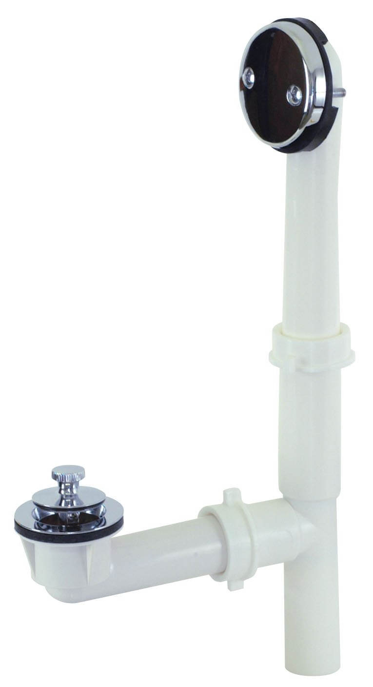 EZ-FLO 1-1/2 Inch Lift and Lock Two-Hole Bath Waste Drain, inch, White