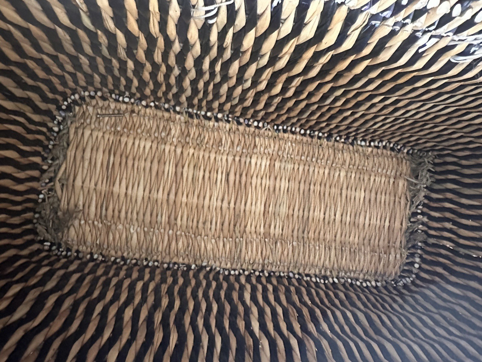 Woven Handcrafted Tote Basket with Leather Handles