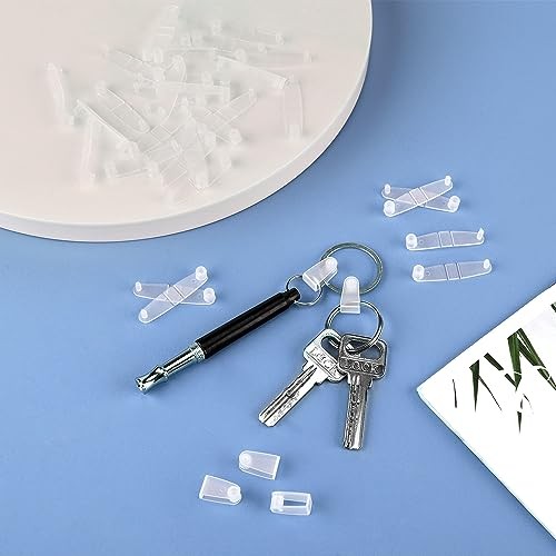 100pcs Plastic Keychain Clips - Small Clear Acrylic Keychain Connectors for
