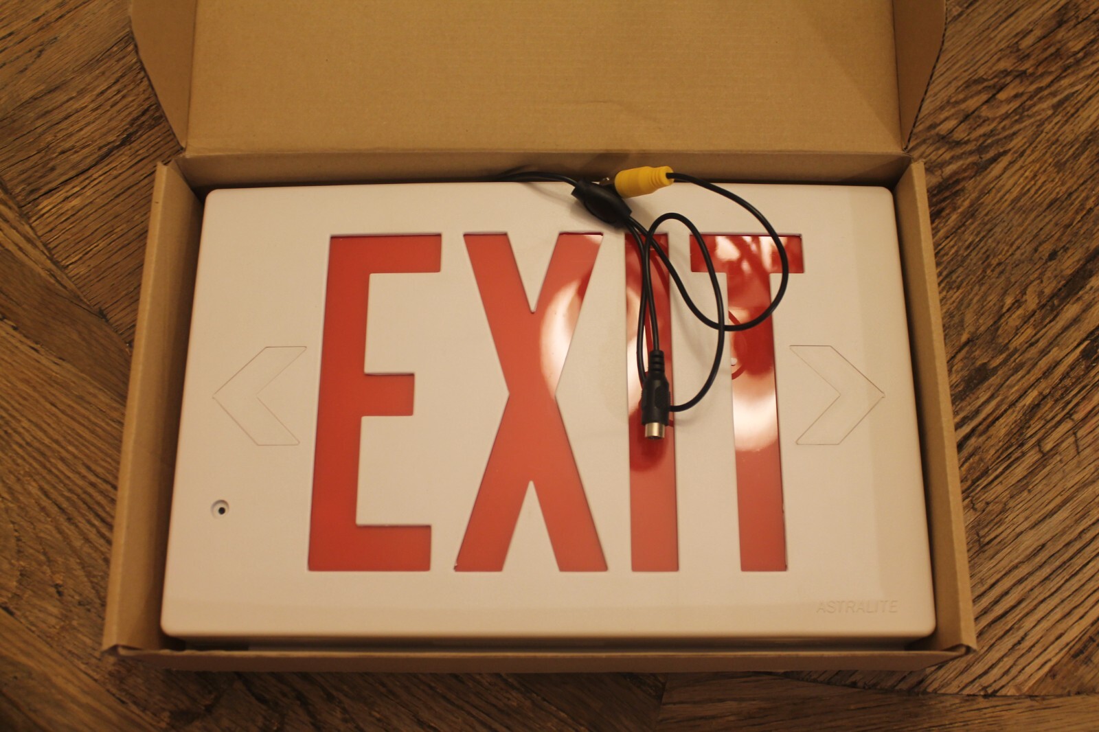 Astralite Exit Sign With Video Camera for CCTV Single Color Camera