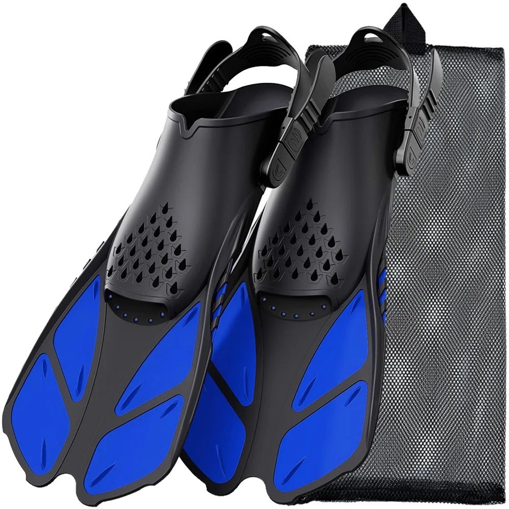 Adult Snorkeling Fins Open Heel Adjustable Buckle Swim Flippers Scuba Dive Shoes