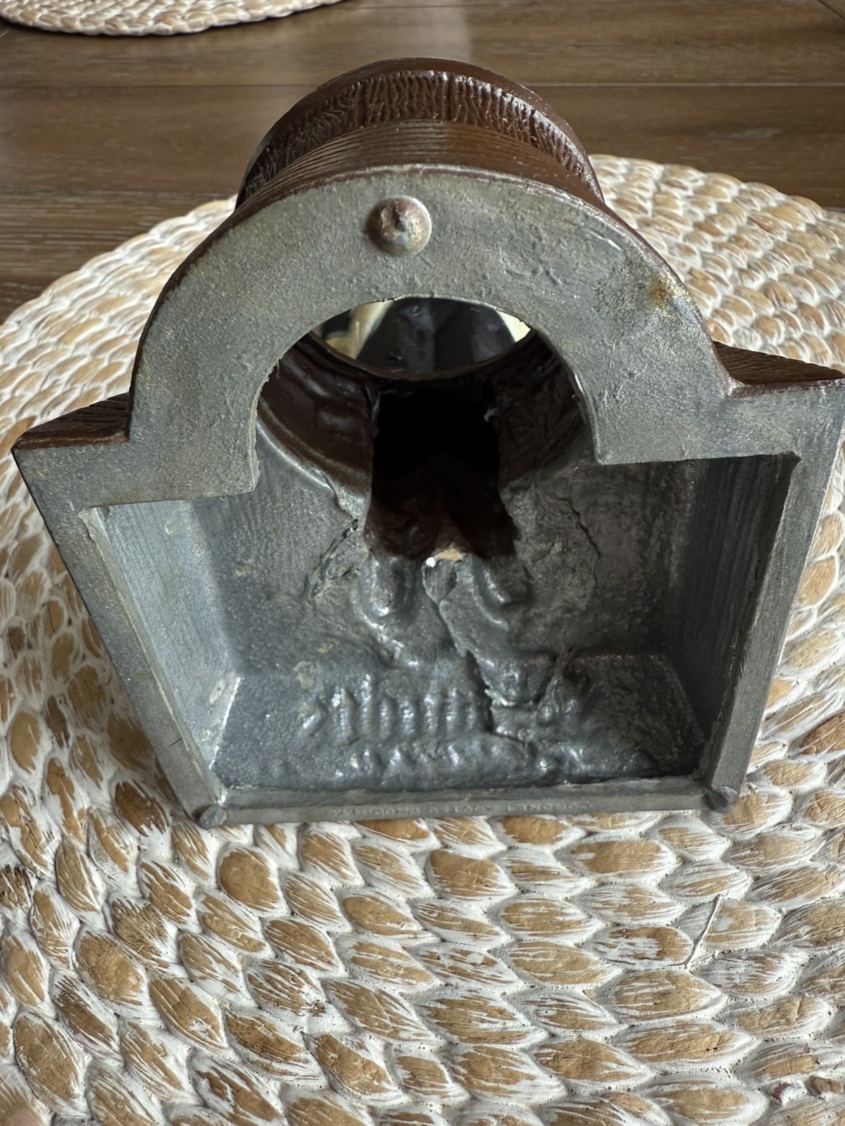 Vintage Schmidts Beer Metal Swizzle Stick Holder & Beer Foam Scraper