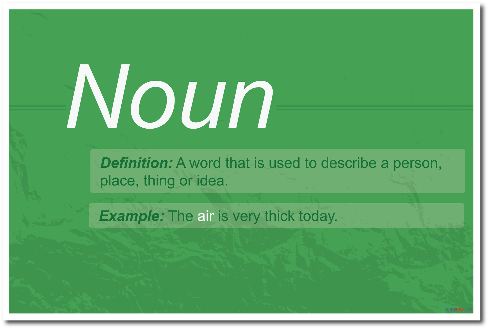 Noun - NEW Language Arts Writing English POSTER