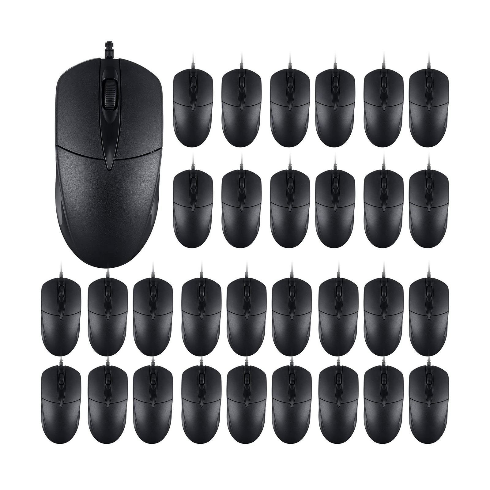 SUNYIWJIE 100 PCS Black Wired USB Computer Mouse Bulk 1000 DPI 3 Button Corde...