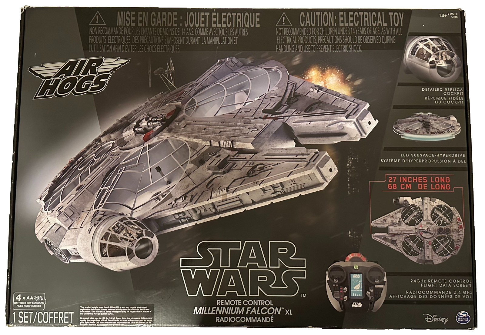 Spinmaster Air Hogs Star Wars Movie Remote Control Millennium Falcon XL w/ Box