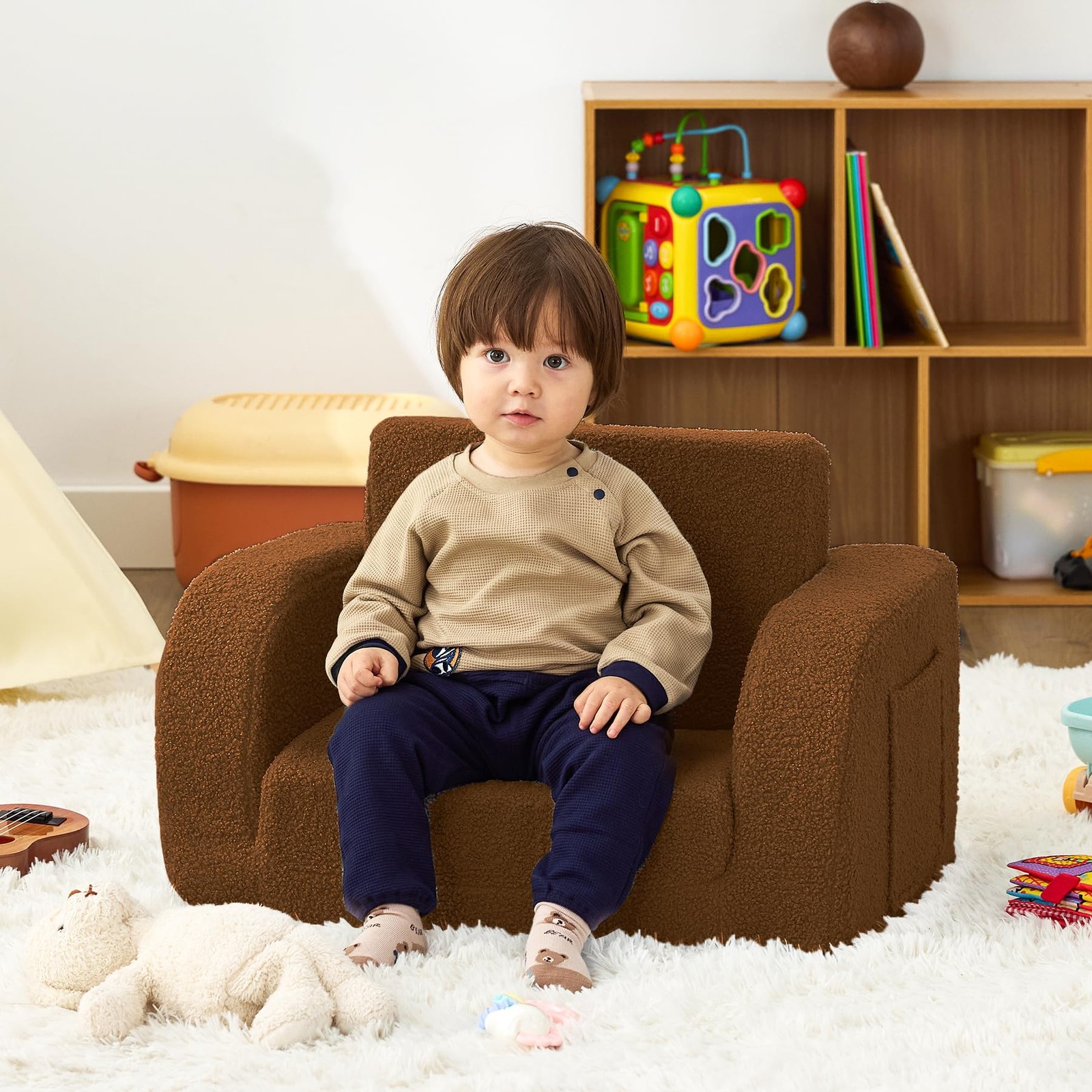 Toddler Couch, 2-in-1 Toddler Chairs Comfy 1-3 Years Old, Toddler Chair for G...